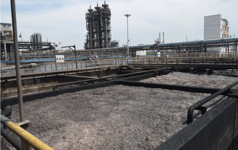 (圖:生化污水池起泡場景)